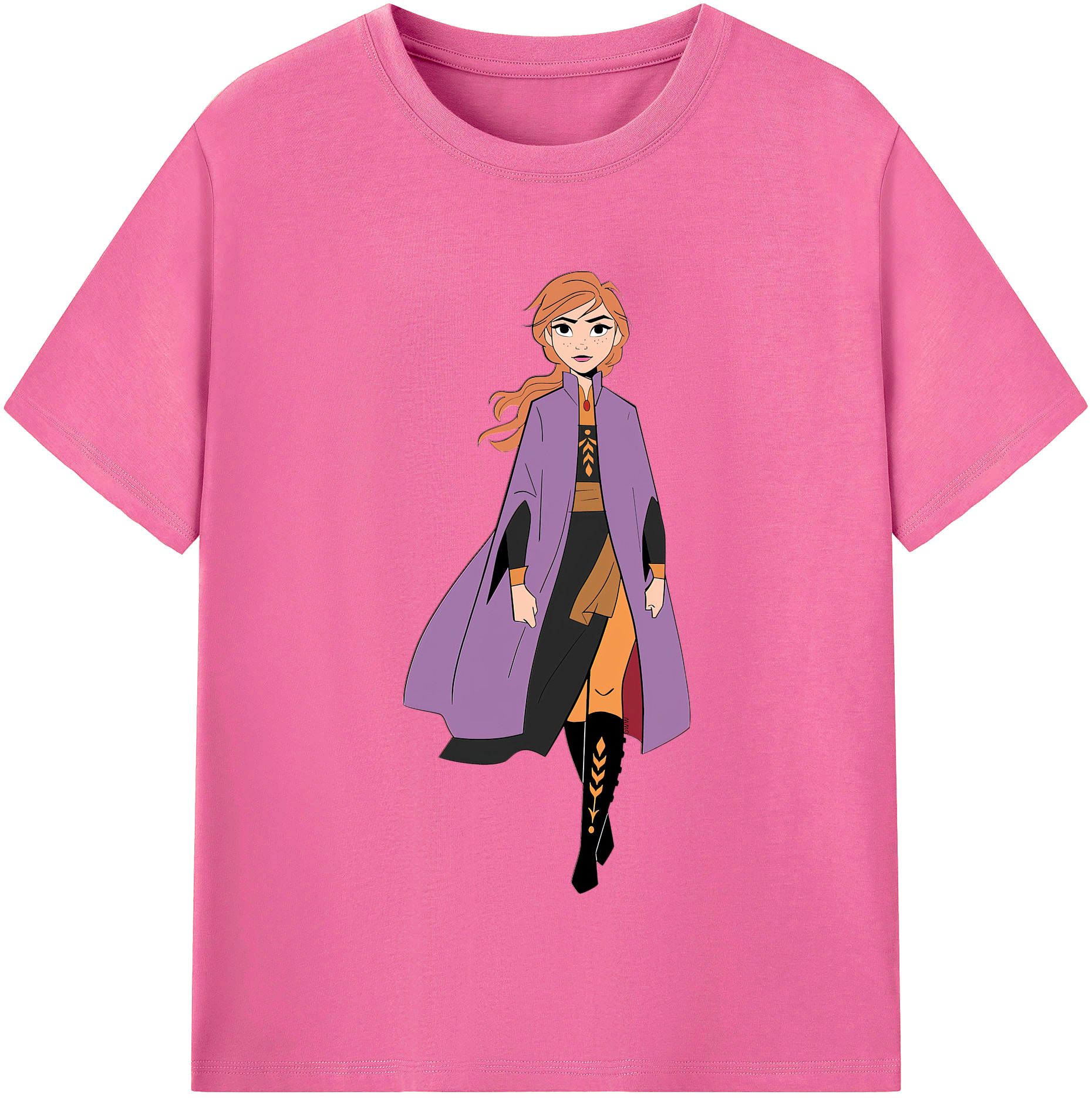 （画像用） アナと雪の女王 アンナ エルサ Frozen Anna Elsa レディースカジュアルプリントTシャツ（綿100％）